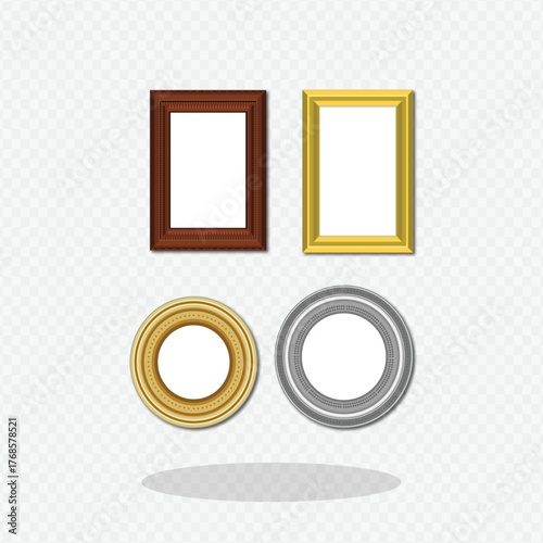 decorative frames vector set featuring elegant gold, silver, and black borders with realistic textures, perfect for posters, certificates, photo frames, and luxury wall design decoration templates