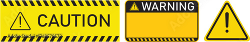 yellow warning. warning yellow caution. caution warning yellow warning with black tab, vector illustration. 