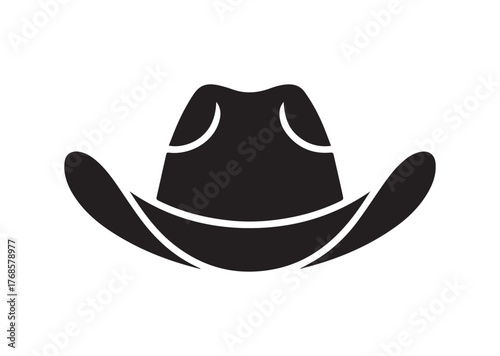 Cowgirl hat icon, Cowgirl hat Black vector