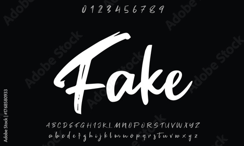 Fake Serif vector font alphabet with numbers