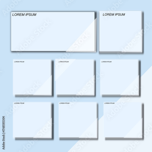 Corporate identity set vector illustration concept, including business card, web banner, and presentation template design elements