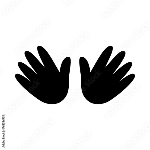 Hug hand emoji. Flat image