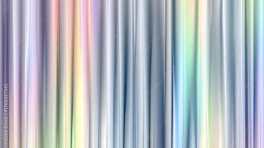 Obraz premium Vibrant abstract background with vertical pleats featuring iridescent color transitions and soft gradient reflections isolated on white background 