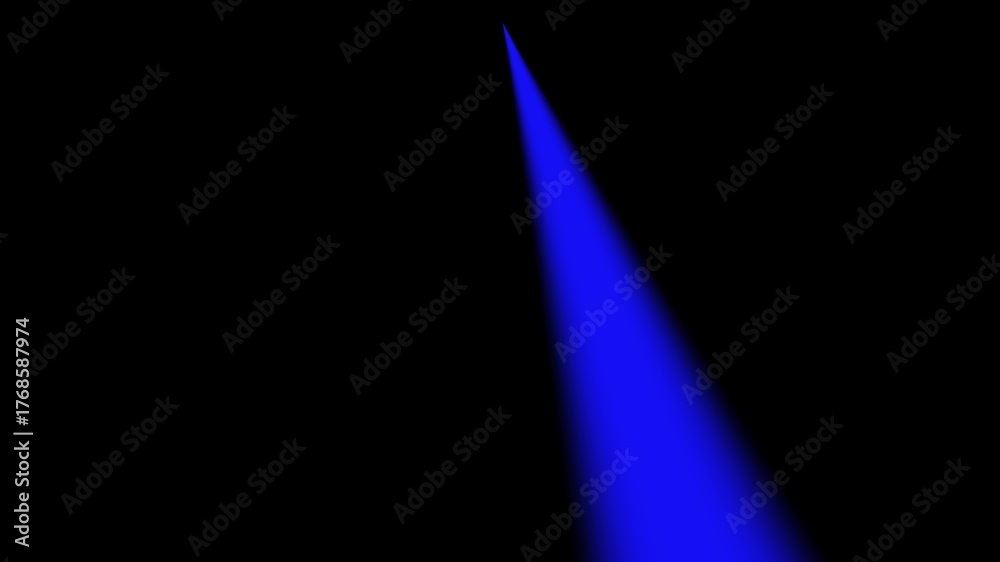 Spotlight light animation on black background. Colouring light beams ...