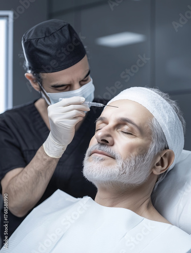 Facial Contouring Planning: Surgeon Mapping Out a Facelift