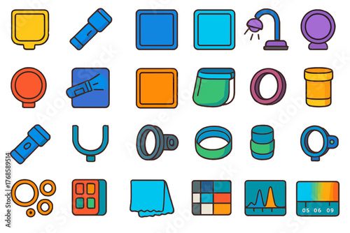 Seamless pattern of photography and lighting gear icons