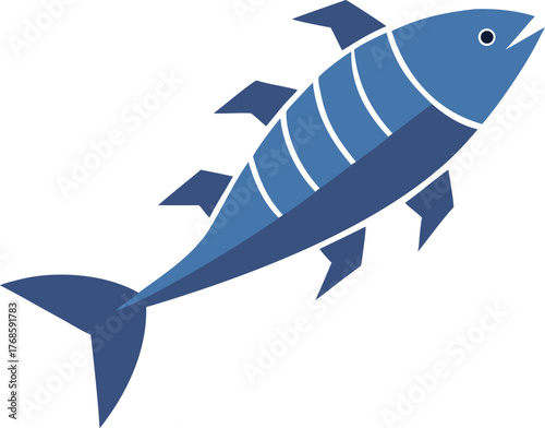 Blue tuna fish illustration seafood ocean animal marine life isolated on transparent background