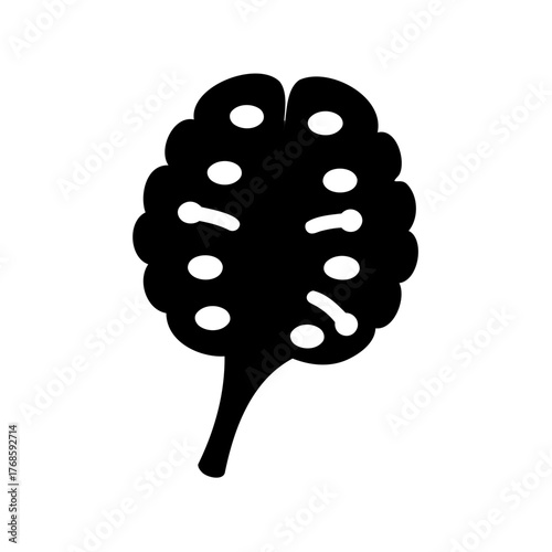 Black silhouette illustration depicting a possible human brain model structure