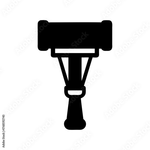Stylized Silhouette Image of a Classic Safety Razor with Vintage Appeal