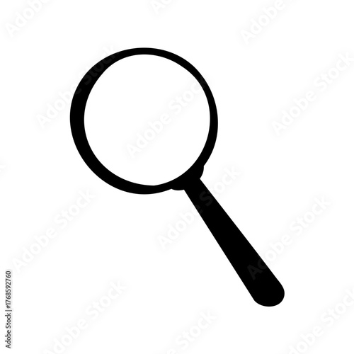 Simple graphic of a magnifying glass used for investigation and searching