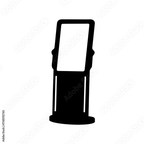 Black silhouette of an interactive digital kiosk for information and advertisement