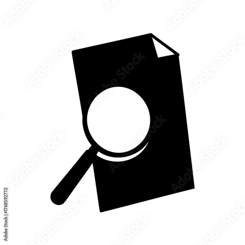Magnifying Glass Inspecting a Paper Document for Research and Investigation
