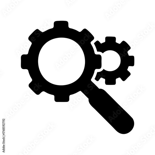 Two gears, one large and one small, are connected together with a handle