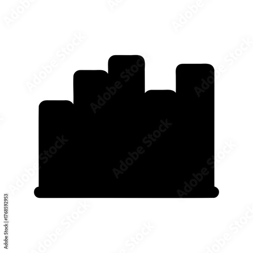 Abstract geometric silhouette resembling a stylized cityscape or building formation