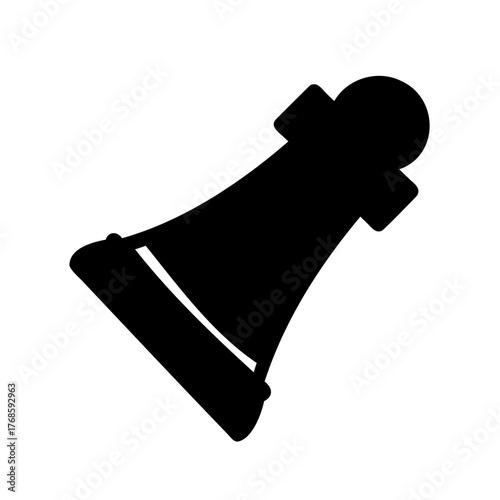 Black Silhouette of a Bishop Chess Piece on a White Background