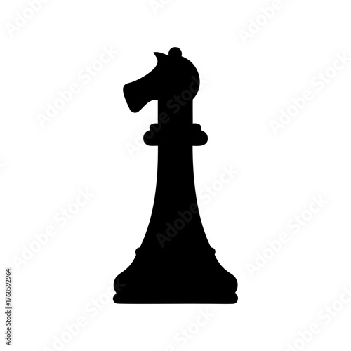 Silhouette of a chess bishop piece on a white background illustration art