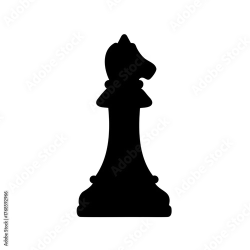 A Silhouetted Chess Knight Piece Against a White Background, Strategic Game