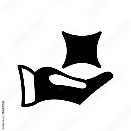 Abstract Hand Holding a Geometric Shape Illustration on White Background