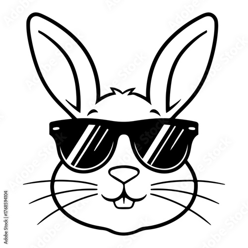 Illustration of a hare's head wearing sunglasses