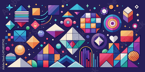 Abstract colorful seamless geometric pattern vector background texture design illustration