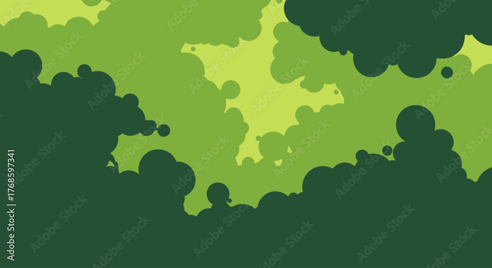 Obraz premium Green Foliage Canopy Vector Illustration