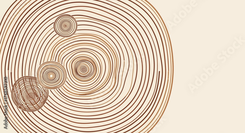 Abstract concentric circle illustration in brown tones, design for website background