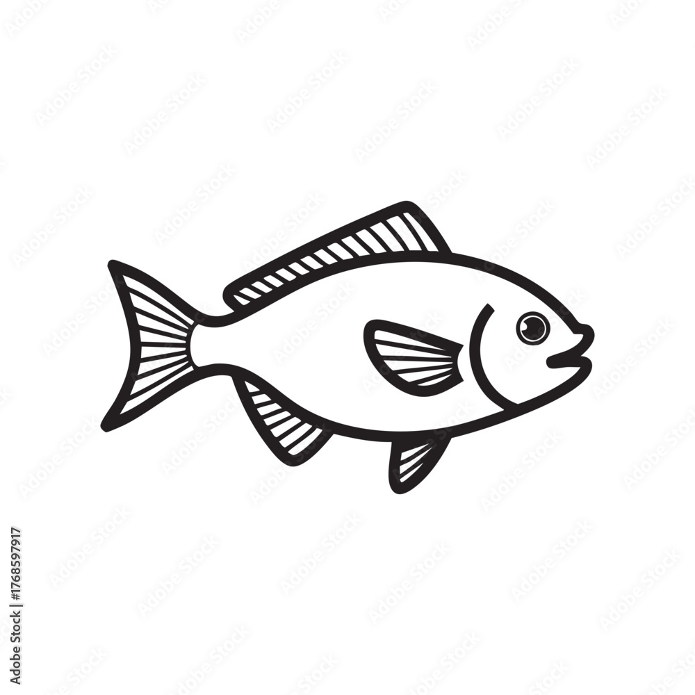 Obraz premium Fish Line Art Vector