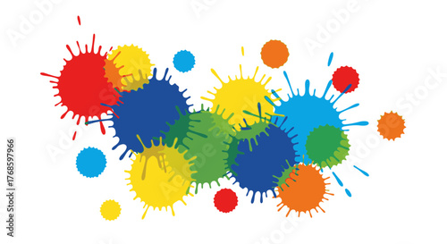 Vibrant splashes of joyful color burst forth in a playful explosion of creativity and fun, bringing energetic design element for artistic projects