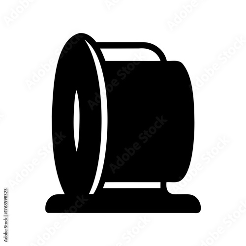 Simple Black and White Icon Illustration of a Space Heater Device