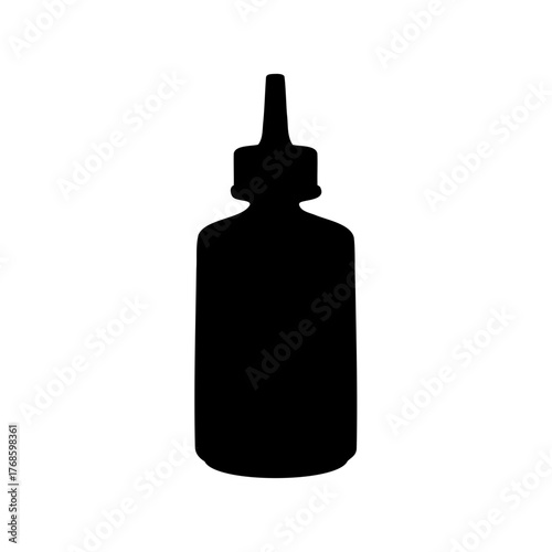 Silhouette illustration of a cosmetic or liquid dispensing bottle with applicator top