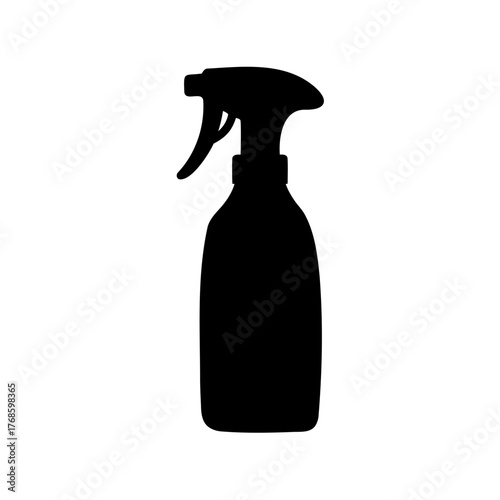 Silhouette of a spray bottle for cleaning or gardening purposes stands tall