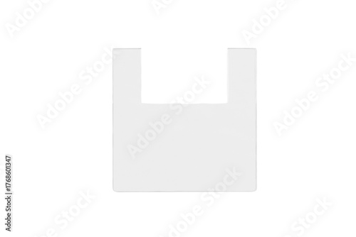 A clear plastic T-shirt bag on a white background, blank packaging without writing, isolated object for mockup, packaging materials