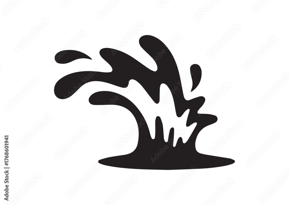 Obraz premium Splash water icon, Splash water Black vector