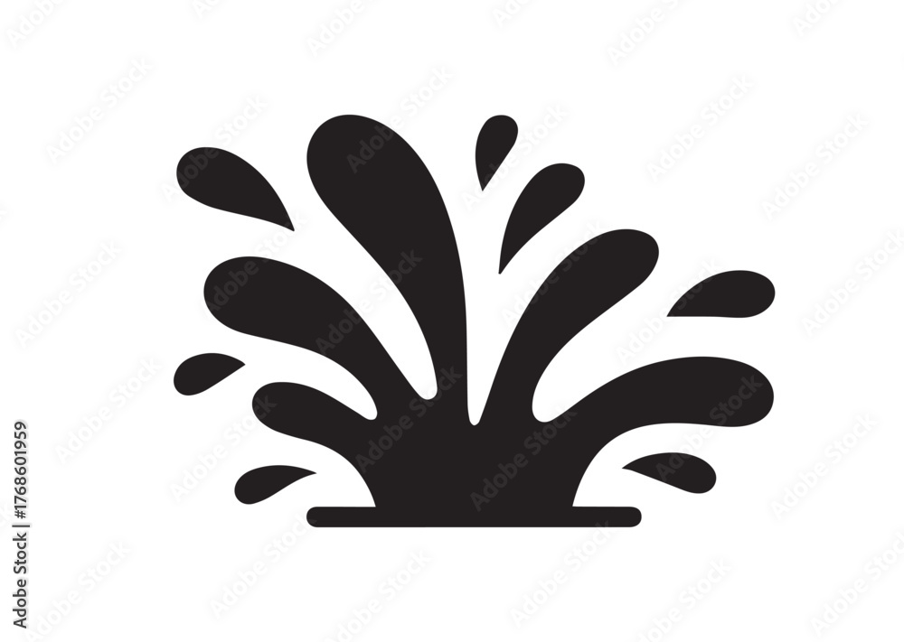 Obraz premium Splash water icon, Splash water Black vector