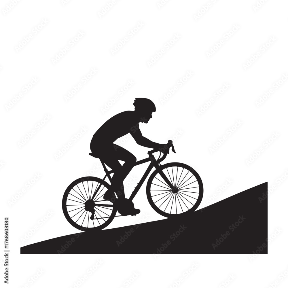 Fototapeta premium silhouette of a cyclist