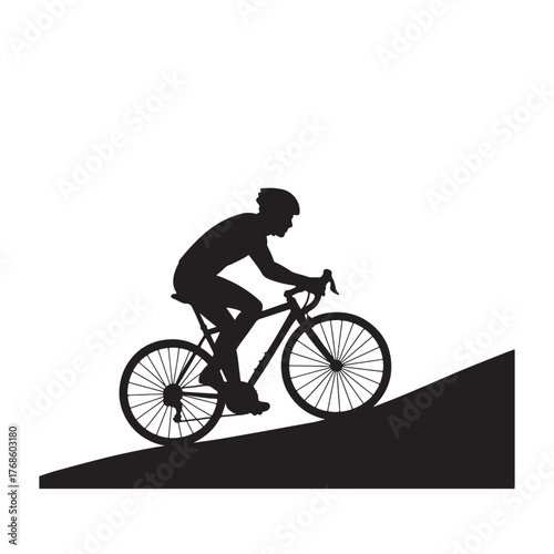 silhouette of a cyclist