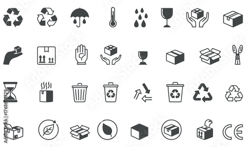 Vector art of collection of shipping and handling icons