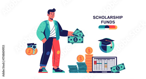 A Person Allocates Funds For Education And Financial Planning For The Academic Goals