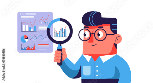 Analyst Examining Data Trends Focused on Detailed Analysis of Statistical Reports