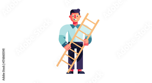A Person Holding a Ladder Symbolizing Growth and Professional Attainment