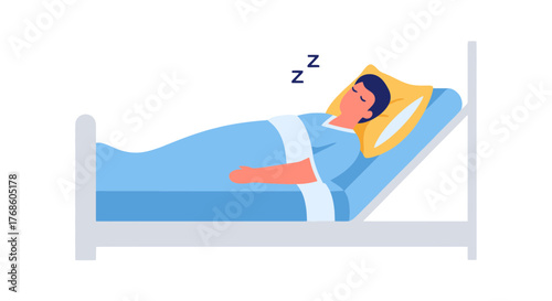 A Person Is Sleeping Peacefully In A Bed During The Darkest Night