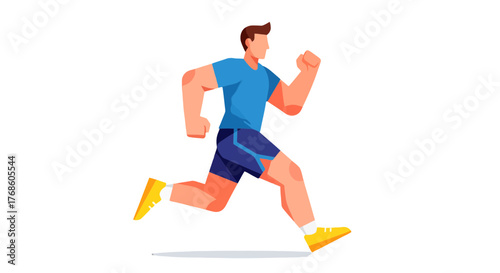 Animated Runner Demonstrating Speed And Agility Against A Black Background