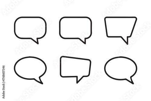 minimal speech bubble outlines set versatile vector eps ai formats for social media and editorial graphics