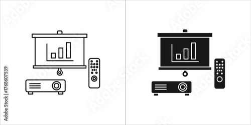Set of two electrical outlet icons, one in outline and one in solid black