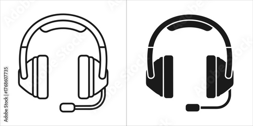 Set of two usb connector icons, one outlined and one filled