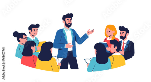 Business Conference Presentation in a Meeting of Specialists and Experts