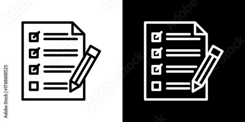 Form Icon Set. Clean Line Design With Light And Dark Versions For Versatile Use. 