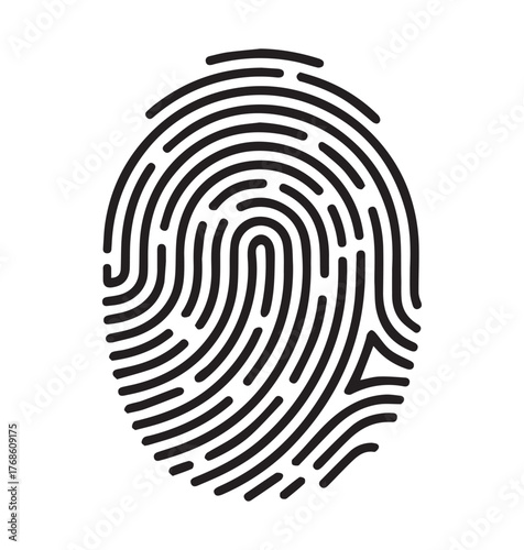 fingerprint icon Signature concept for password encryption, to protect information vector transparent background