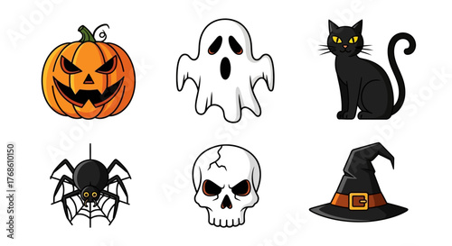 halloween set flat design