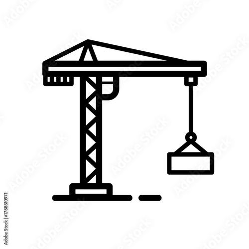 Tower crane  -  vector icon